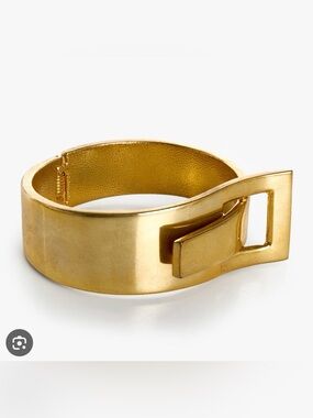Gold Statement Cuff Bracelet • Oversized Geometric Buckle • Vintage Inspired